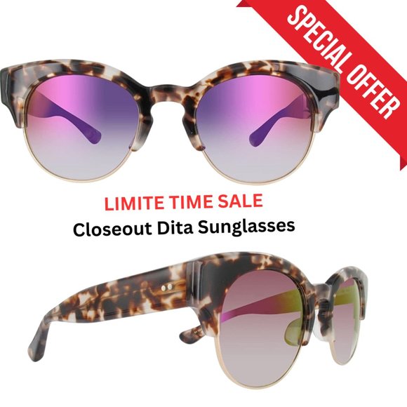 NEW Dita AUTHENTIC SUNGLASSES LIBERTY 22026-C-CMT-GLD-51 12K gold - Picture 1 of 5